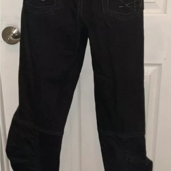 ALLEN B. SCHWARTZ Womens BLACK RUCHED ZIPPER ANKLE DENIM JEANS Size 12 - Picture 2 of 11